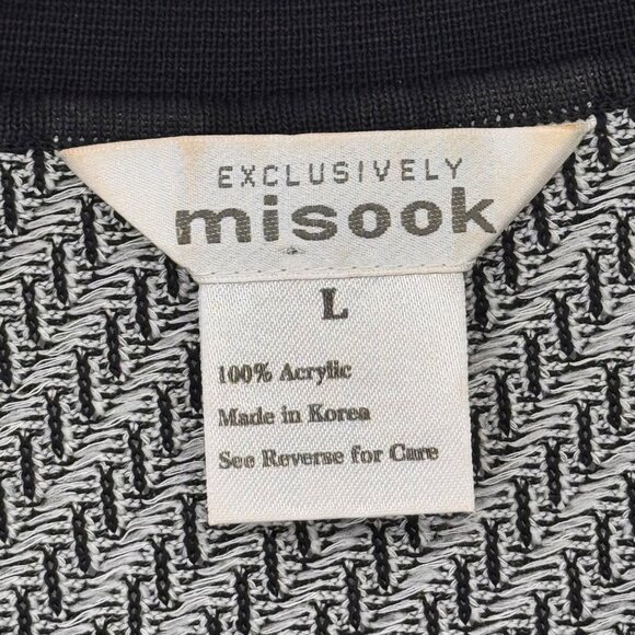 Exclusively Misook Womens Black pattern Open Cardigan jacket size large - Picture 2 of 14